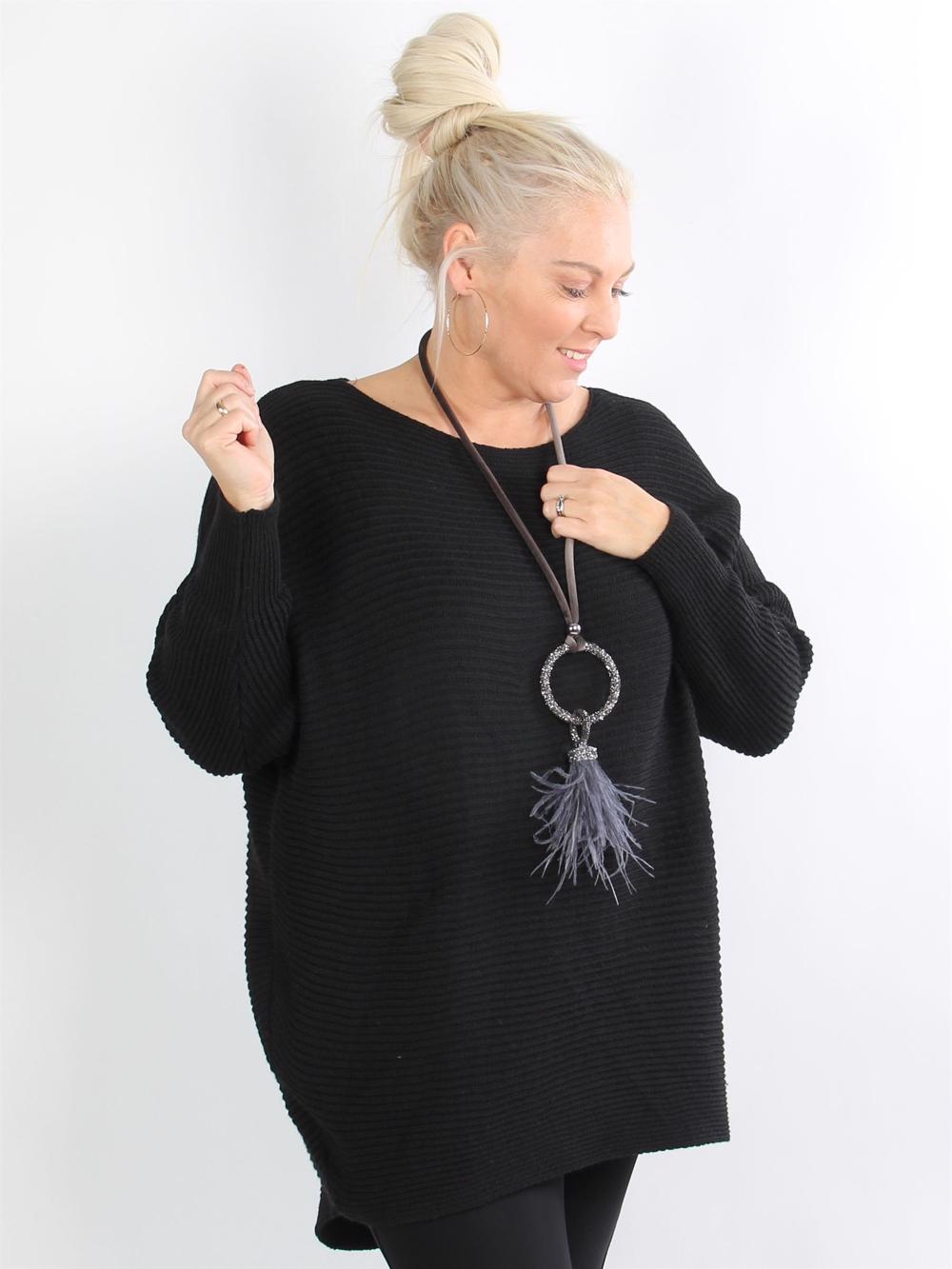 Solveig - Sort simpel strik bluse